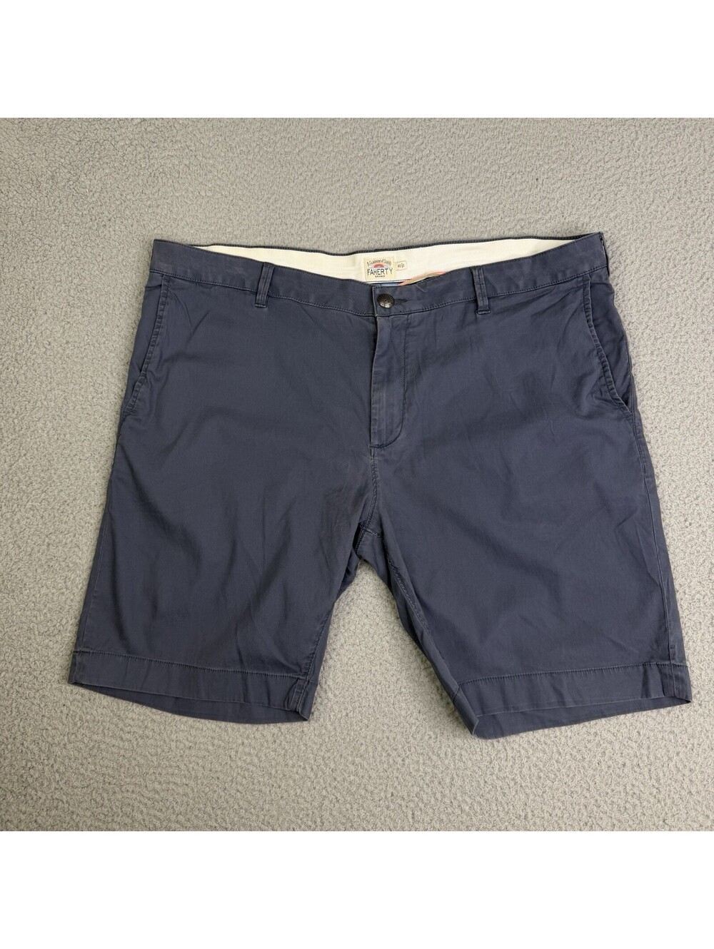 Faherty Chino Shorts Men Size 40 9" Blue Casual Organic Cotton